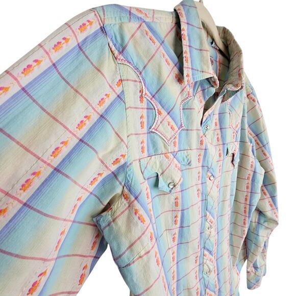 Roper Women's Multicolor Plaid Button Down Shirt - Picture 5 of 8